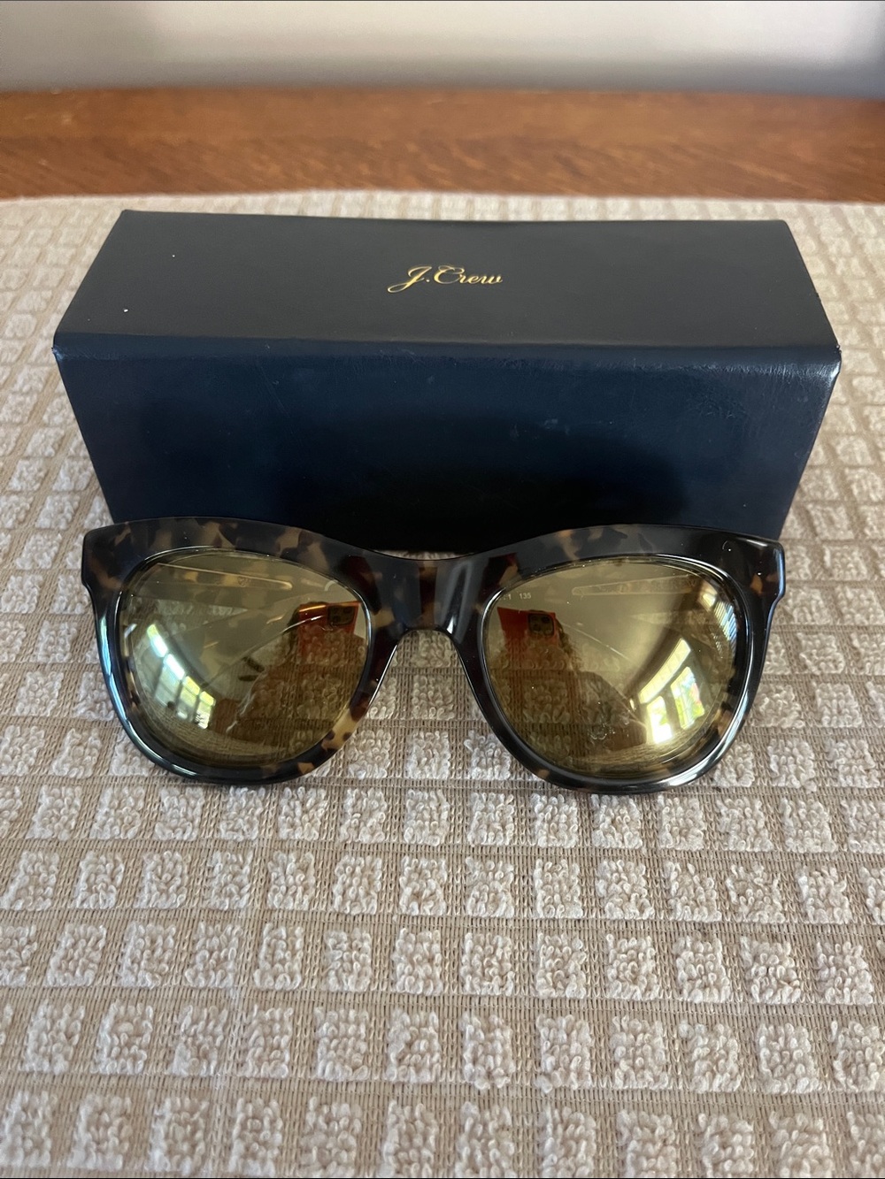 J. Crew Tortoiseshell Sunglasses with Gold Lenses